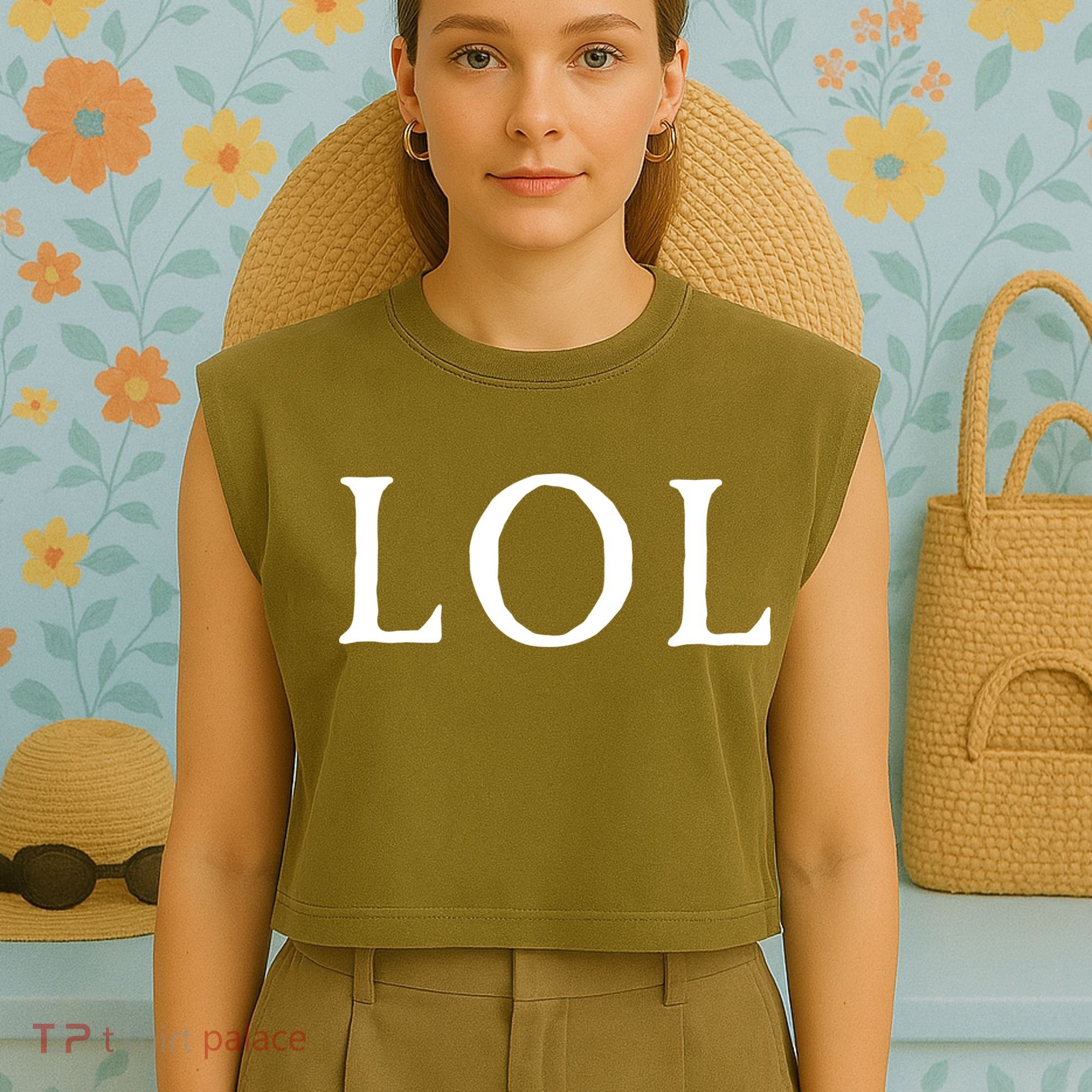 LOL Laugh Out Loud Garment-Dyed Women's Muscle Tee