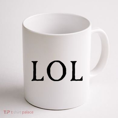 LOL Laugh Out Loud Coffee Mug back
