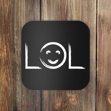 LOL Smiley Face Emoji Coaster