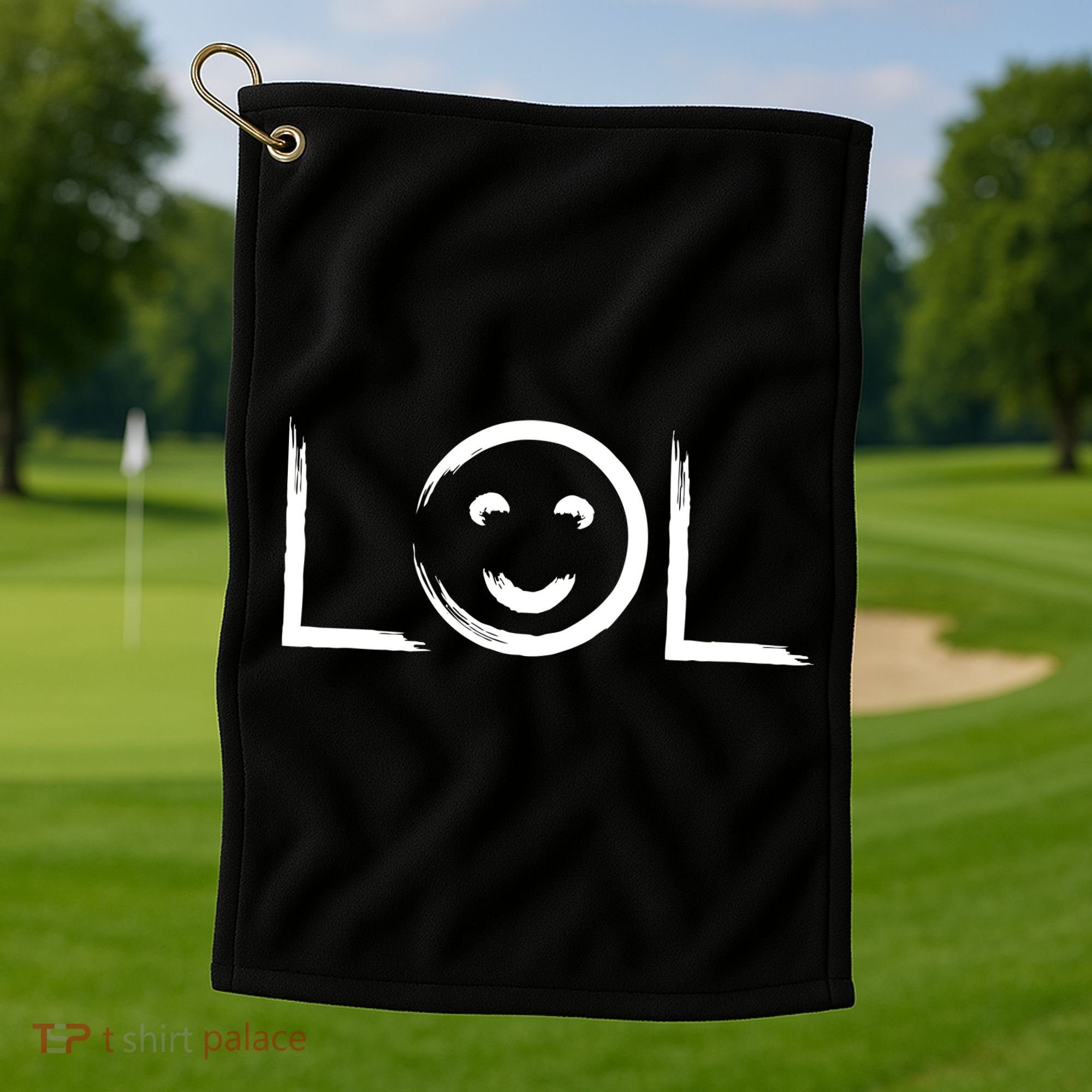 LOL Smiley Face Emoji Golf Towel