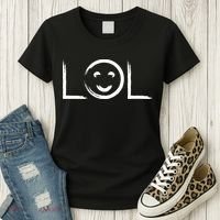 LOL Smiley Face Emoji Women's T-Shirt thumb 3