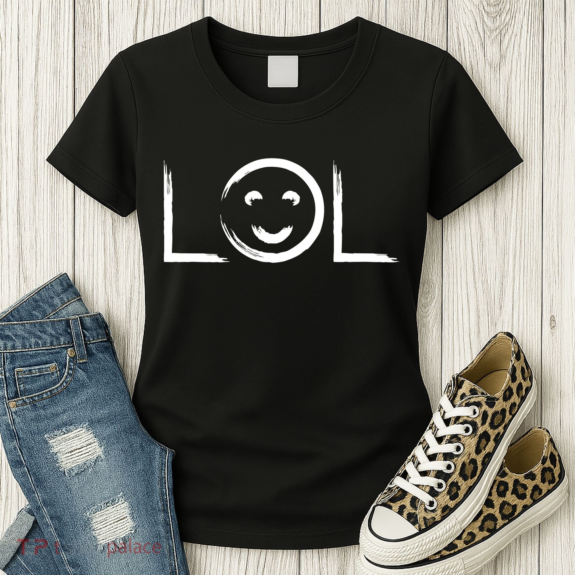 LOL Smiley Face Emoji Women's T-Shirt