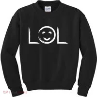 LOL Smiley Face Emoji Kids Sweatshirt thumb 0