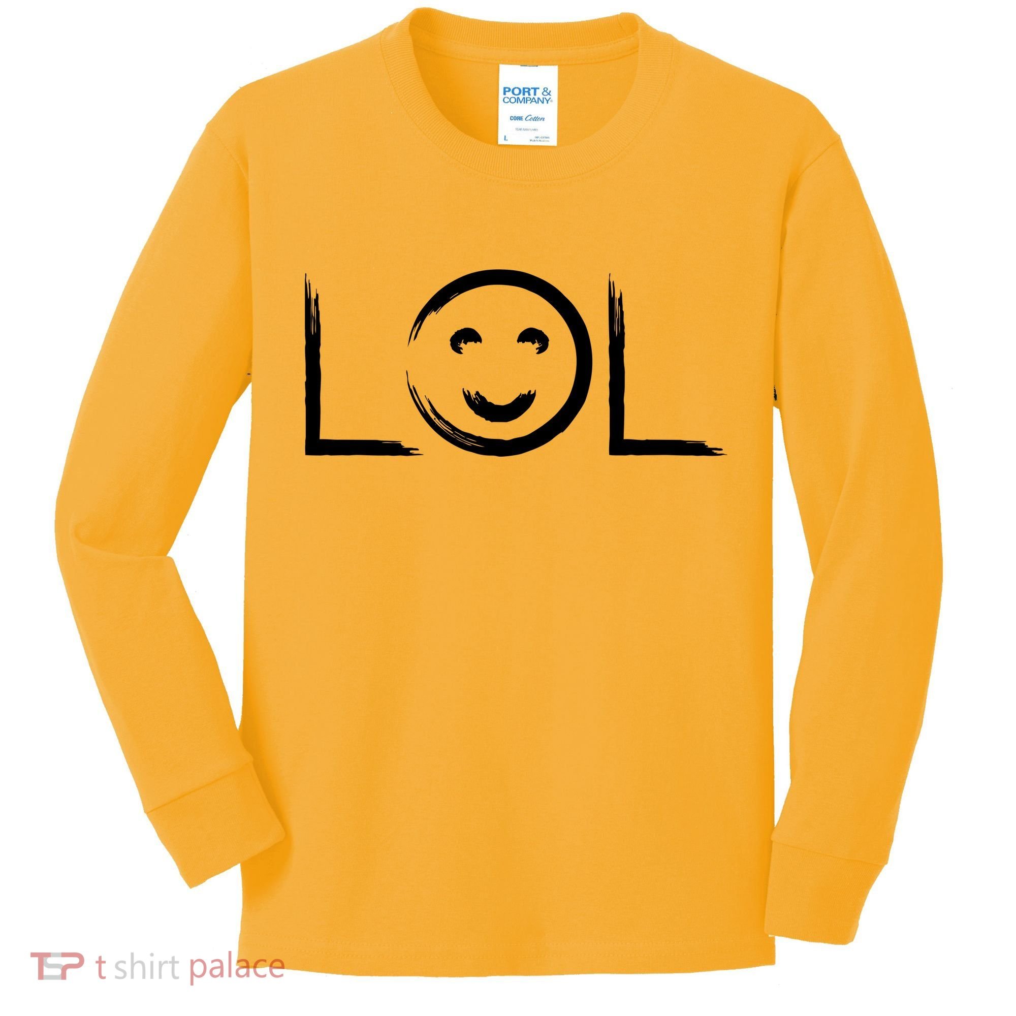LOL Smiley Face Emoji Kids Long Sleeve Shirt