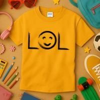 LOL Smiley Face Emoji Kids T-Shirt thumb 3