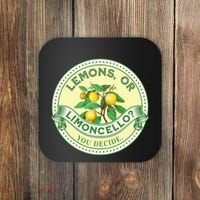 Lemons Or Limoncello You Decide. Optimist Pessimist Coaster thumb 0