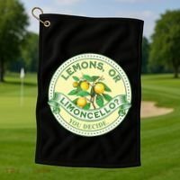 Lemons Or Limoncello You Decide. Optimist Pessimist Golf Towel thumb 1