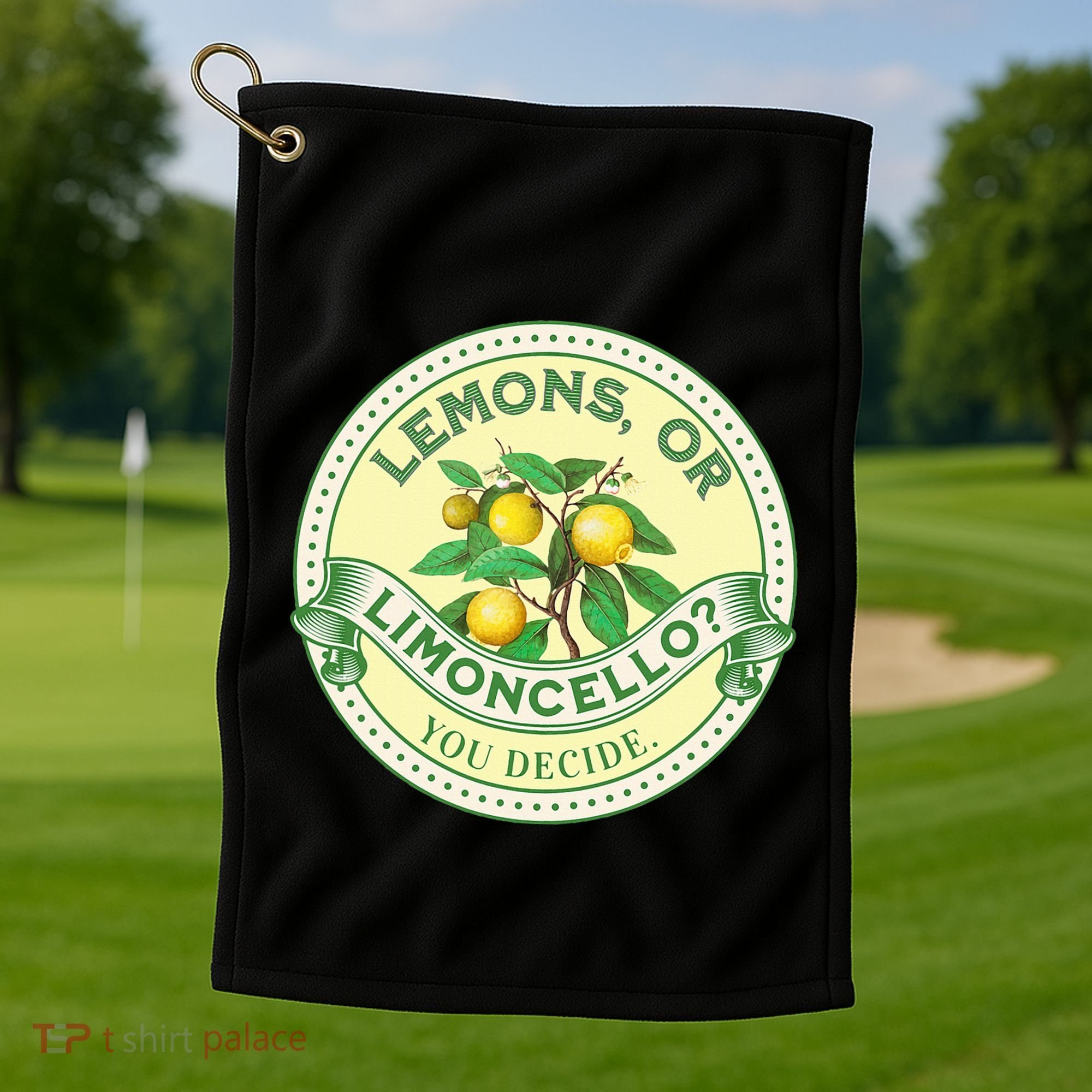 Lemons Or Limoncello You Decide. Optimist Pessimist Golf Towel