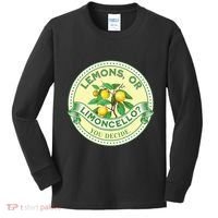 Lemons Or Limoncello You Decide. Optimist Pessimist Kids Long Sleeve Shirt thumb 0