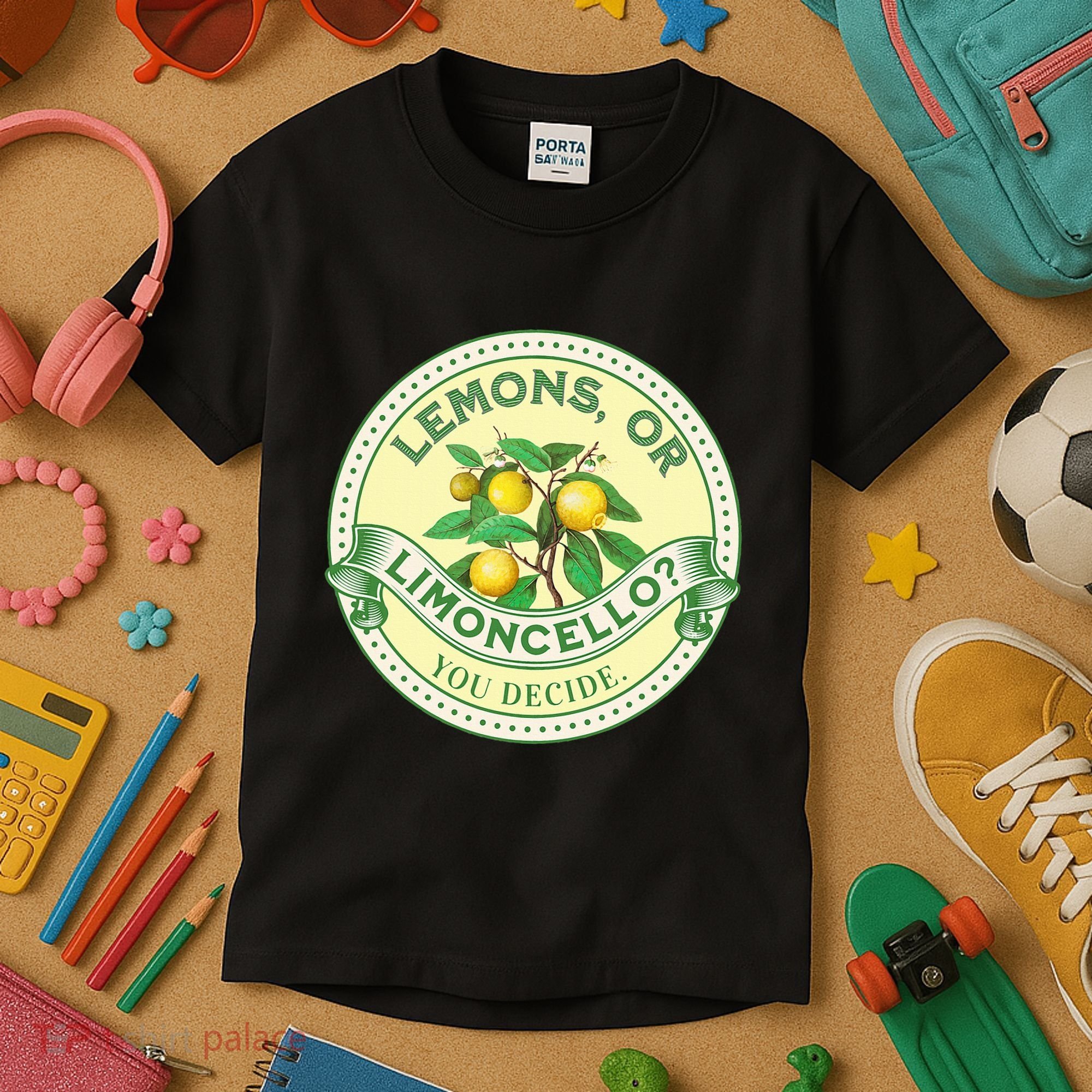 Lemons Or Limoncello You Decide. Optimist Pessimist Kids T-Shirt