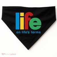 Life On Life's Terms Sobriety Recovery Funny Aa Na Gift USA-Made Doggie Bandana thumb 0