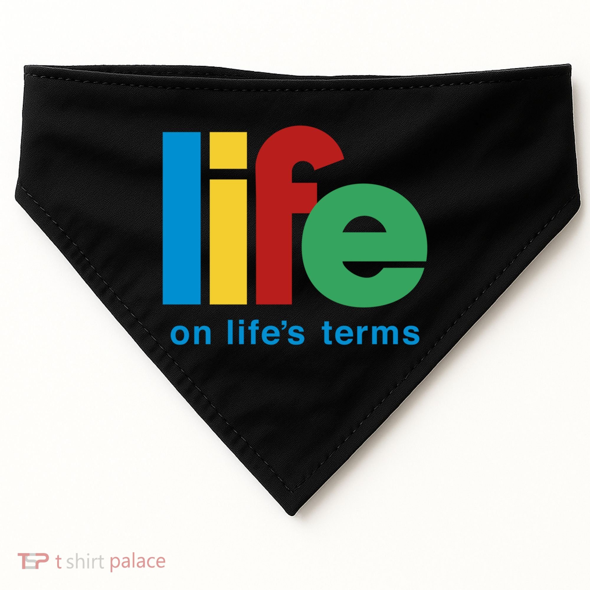 Life On Life's Terms Sobriety Recovery Funny Aa Na Gift USA-Made Doggie Bandana