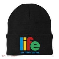 Life On Life's Terms Sobriety Recovery Funny Aa Na Gift Beanie thumb 0