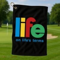 Life On Life's Terms Sobriety Recovery Funny Aa Na Gift Golf Towel thumb 1