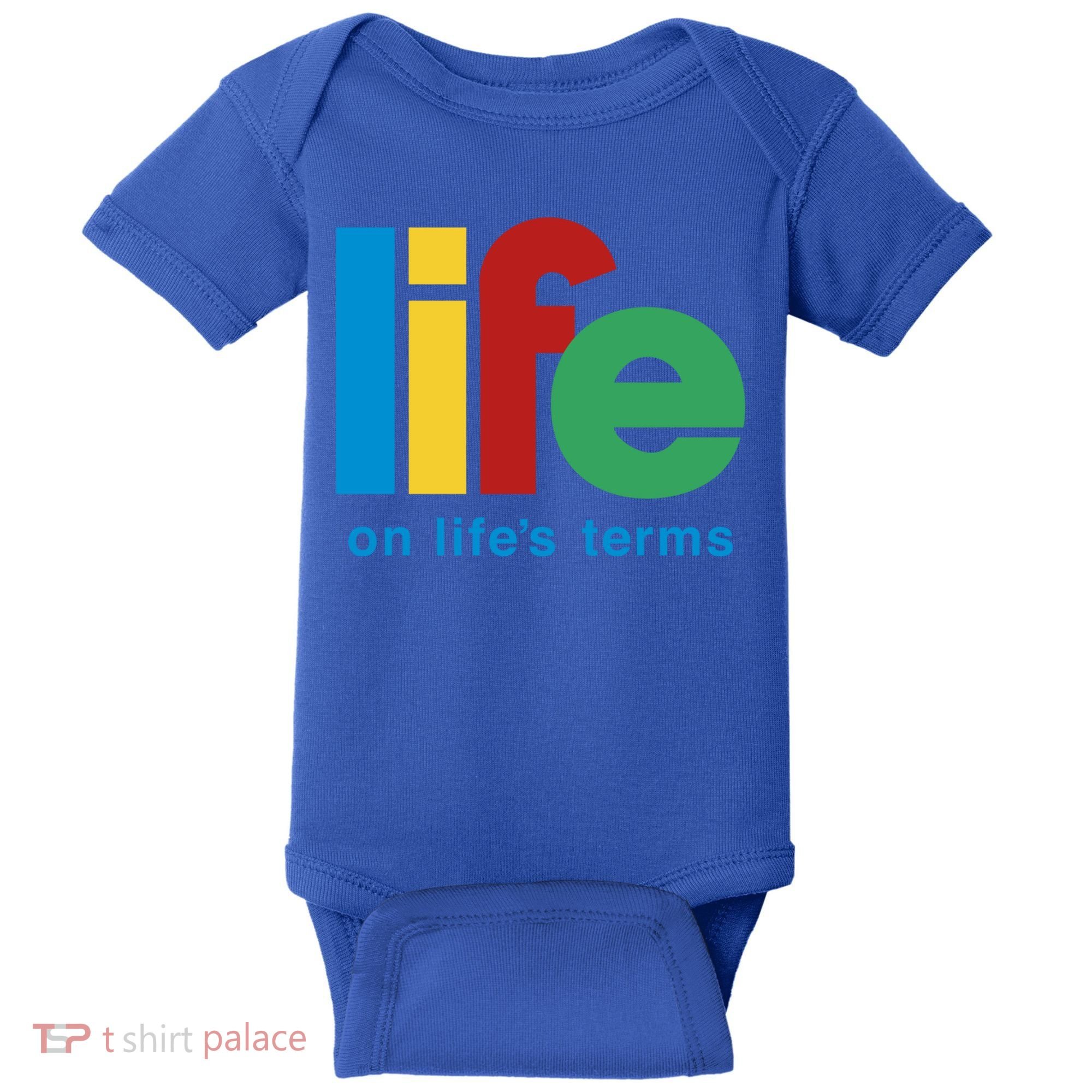 Life On Life's Terms Sobriety Recovery Funny Aa Na Gift Baby Bodysuit