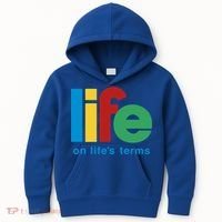 Life On Life's Terms Sobriety Recovery Funny Aa Na Gift Kids Hoodie thumb 0