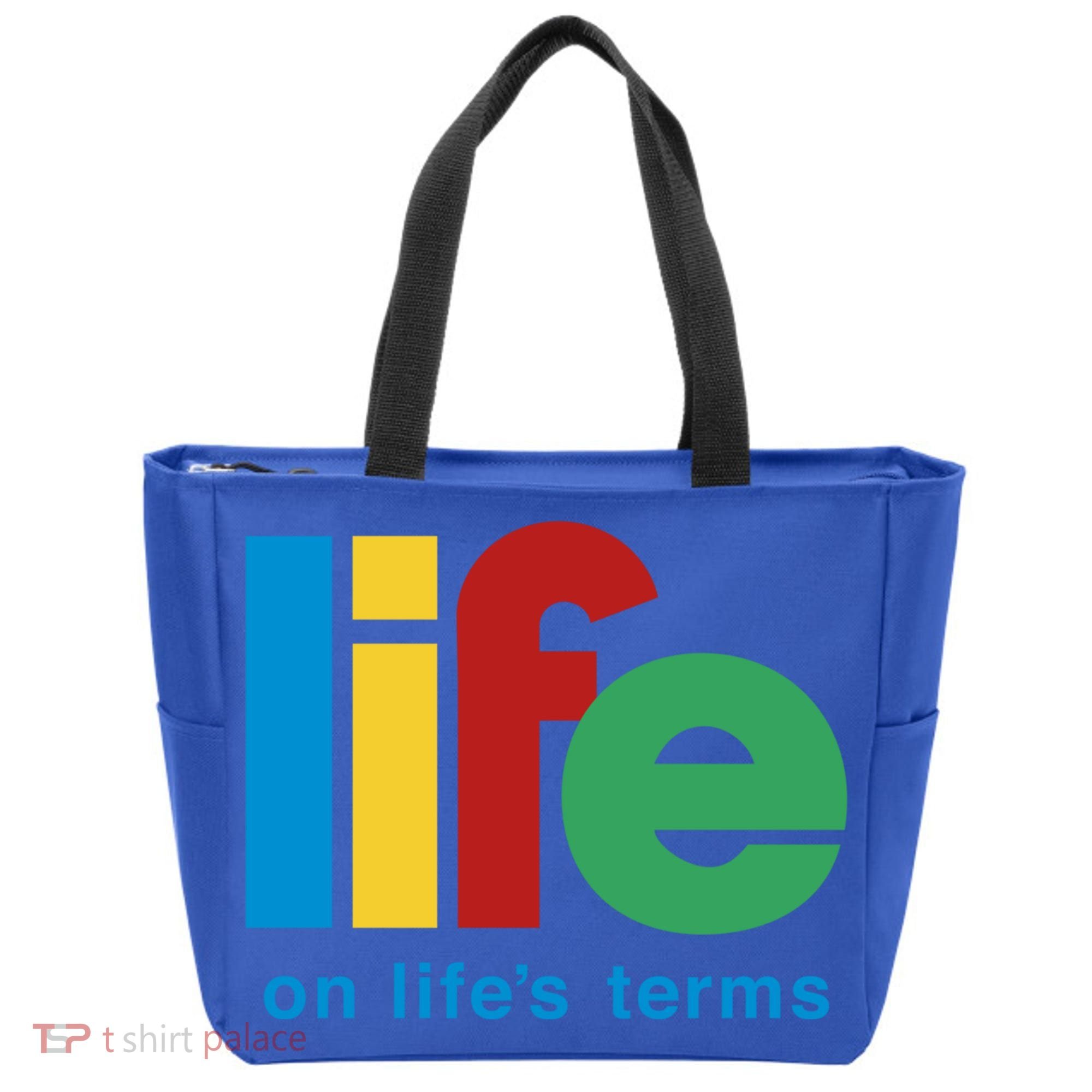 Life On Life's Terms Sobriety Recovery Funny Aa Na Gift Tote Bag