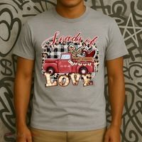 Loads Of Love Cute Vintage Truck Valentines Day T-Shirt thumb 3