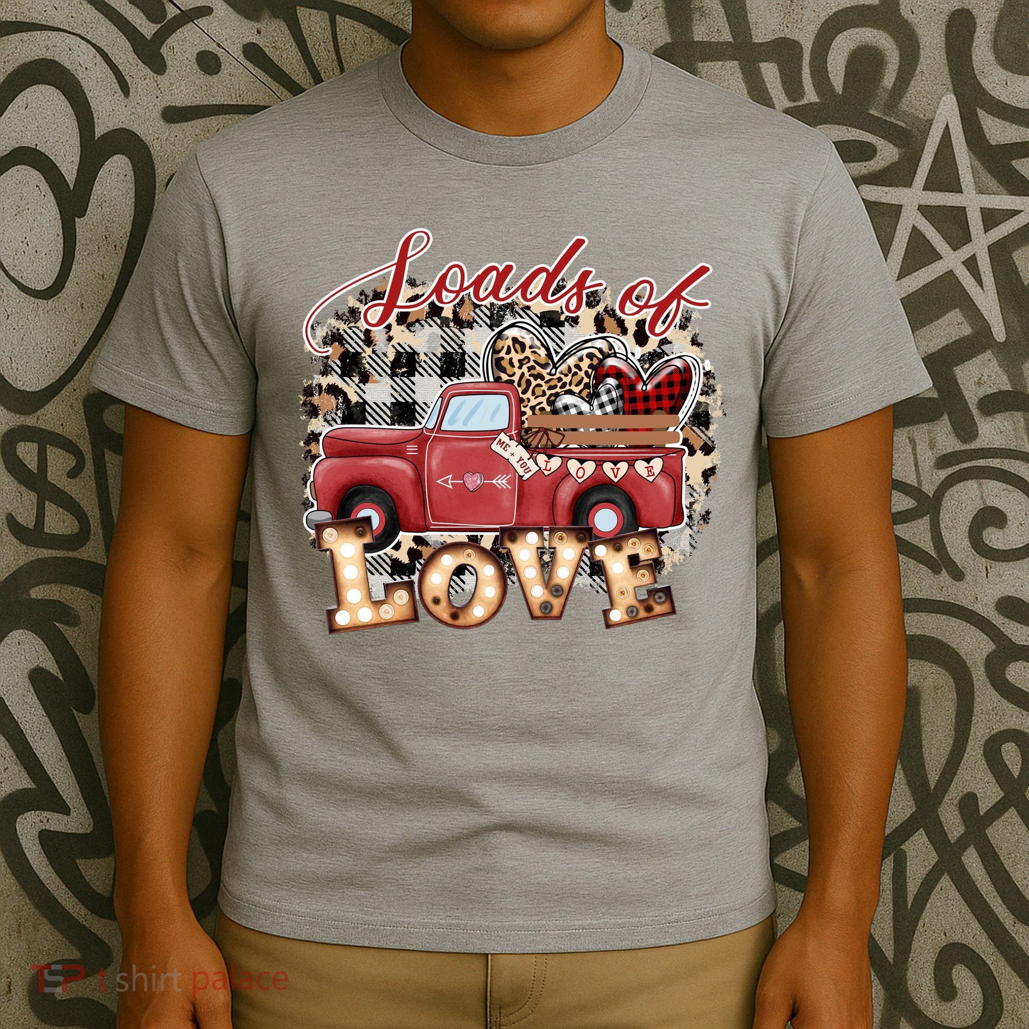 Loads Of Love Cute Vintage Truck Valentines Day T-Shirt
