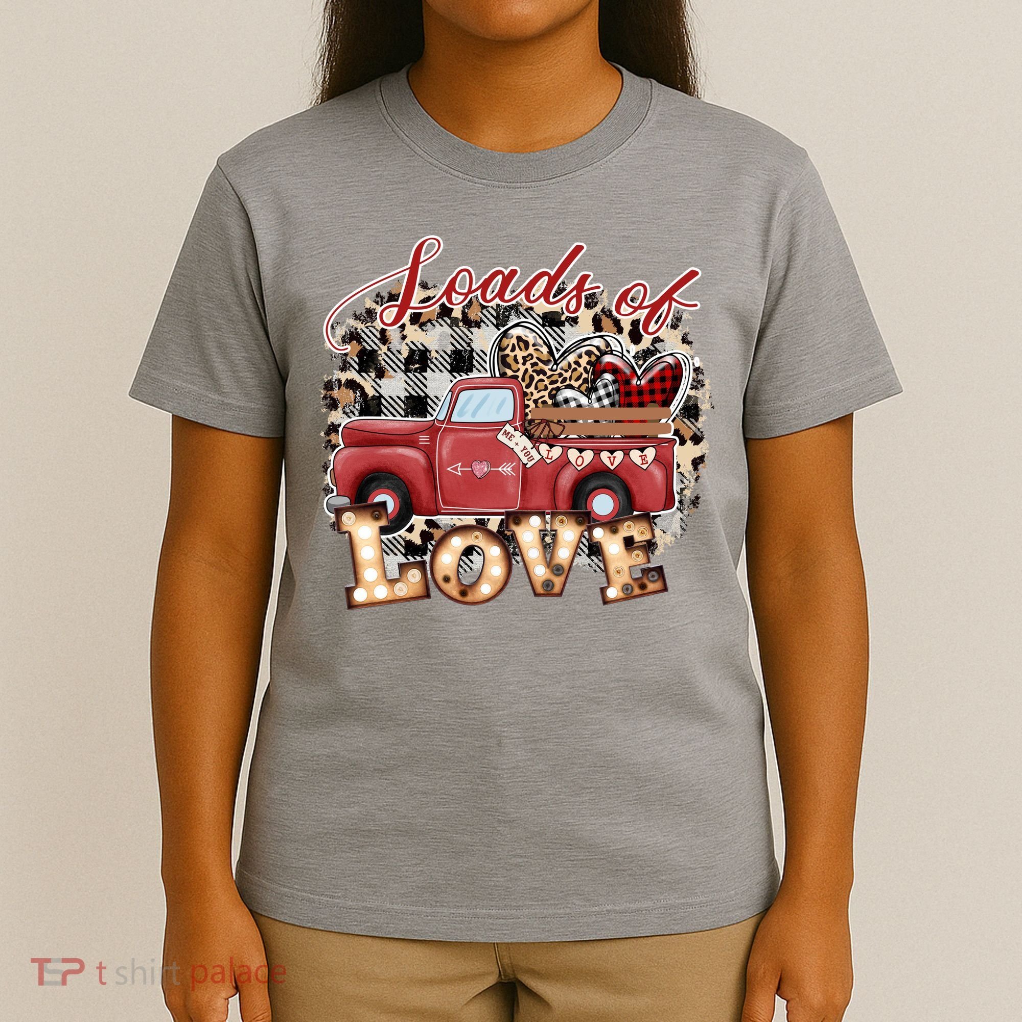 Loads Of Love Cute Vintage Truck Valentines Day T-Shirt