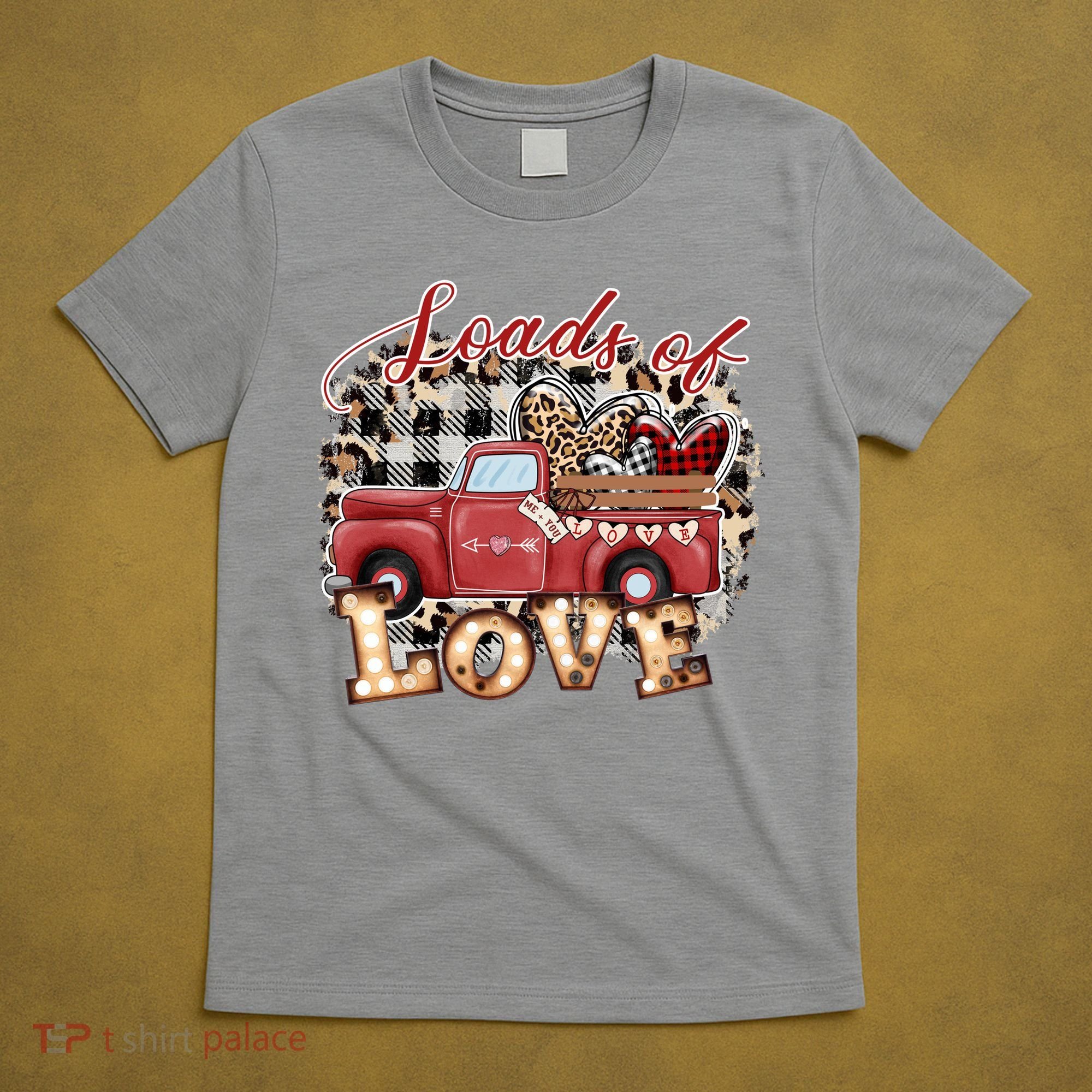 Loads Of Love Cute Vintage Truck Valentines Day T-Shirt