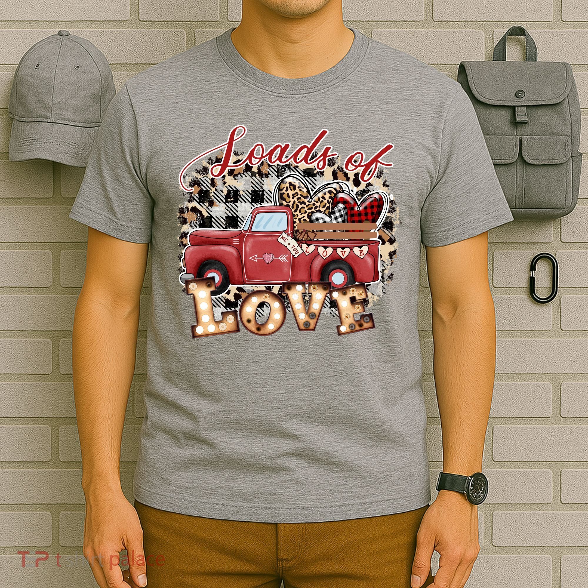 Loads Of Love Cute Vintage Truck Valentines Day T-Shirt