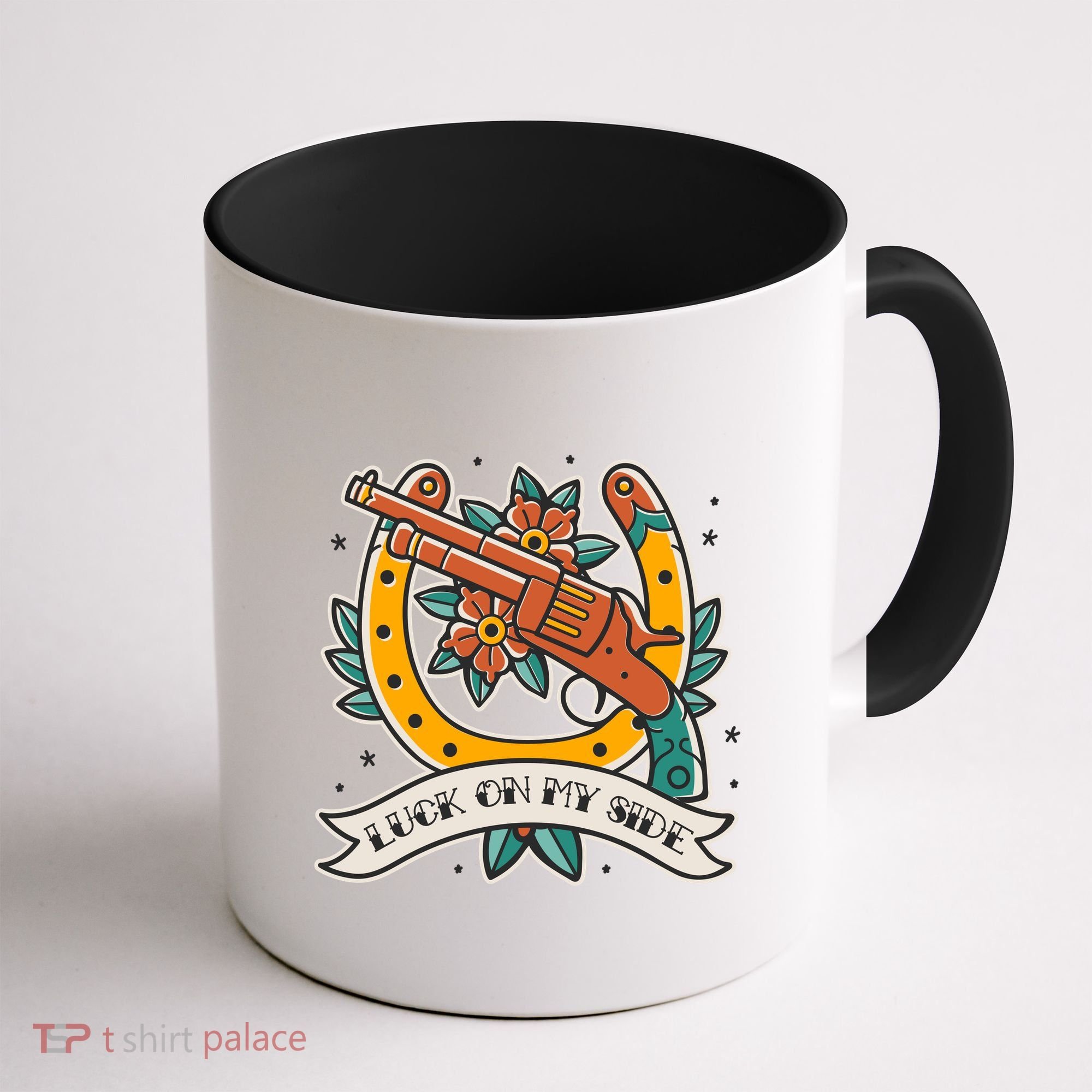 Luck On My Side Gun Coffee Mug