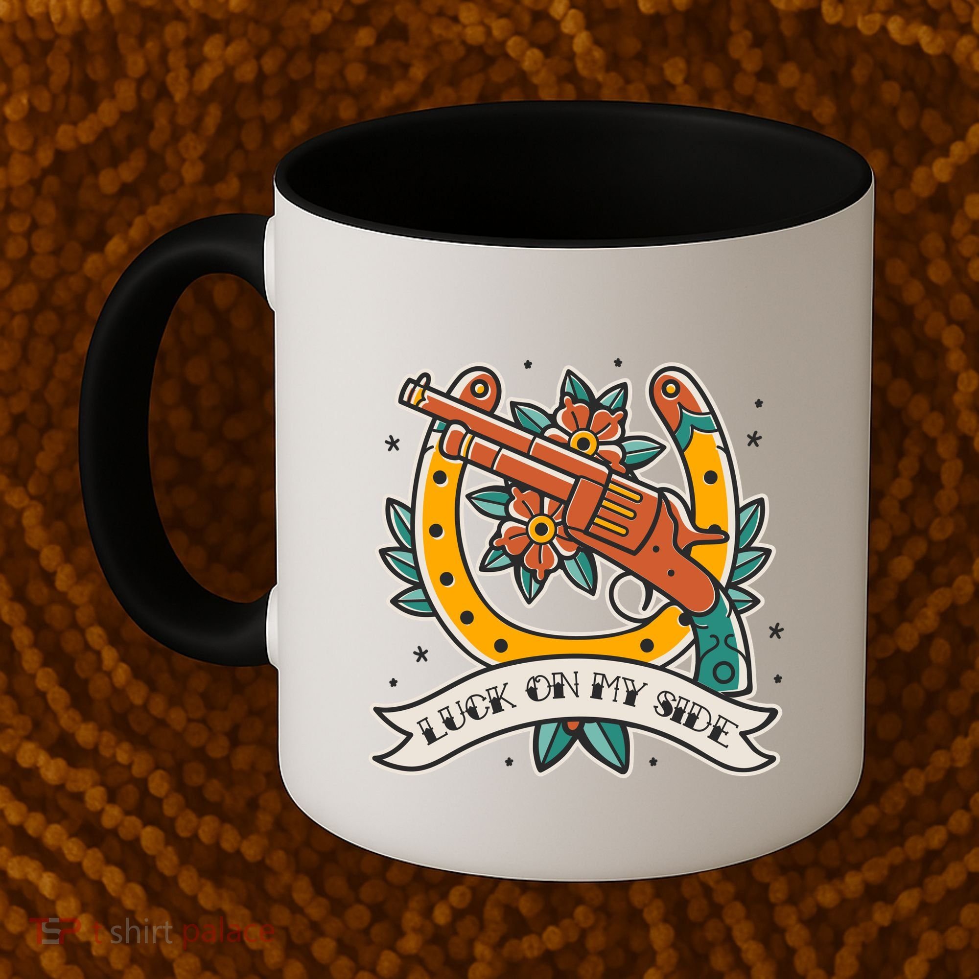Luck On My Side Gun Coffee Mug