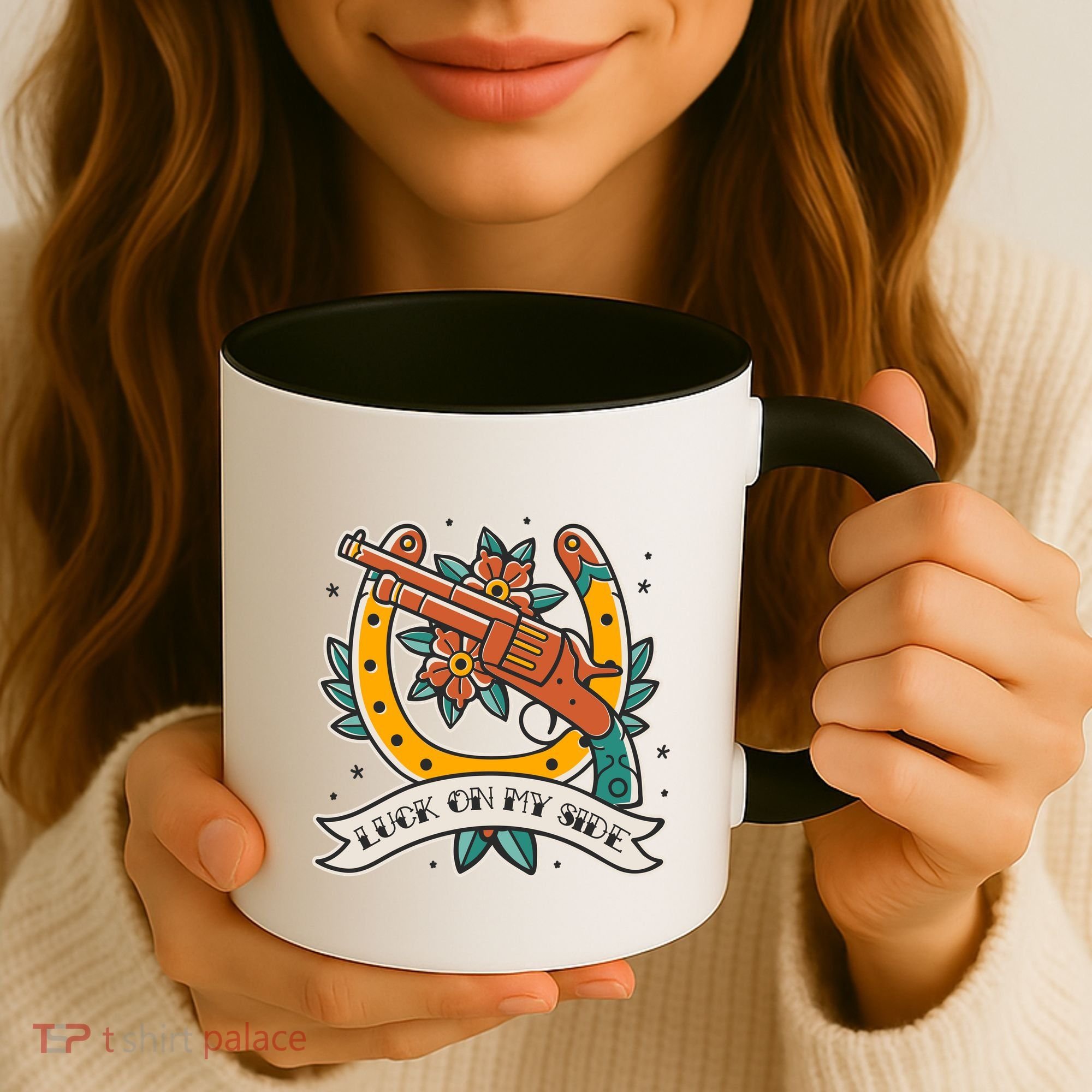 Luck On My Side Gun Coffee Mug