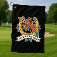 Luck On My Side Gun Golf Towel thumb 1