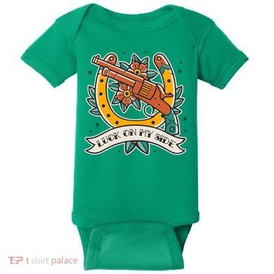 Luck On My Side Gun Baby Bodysuit
