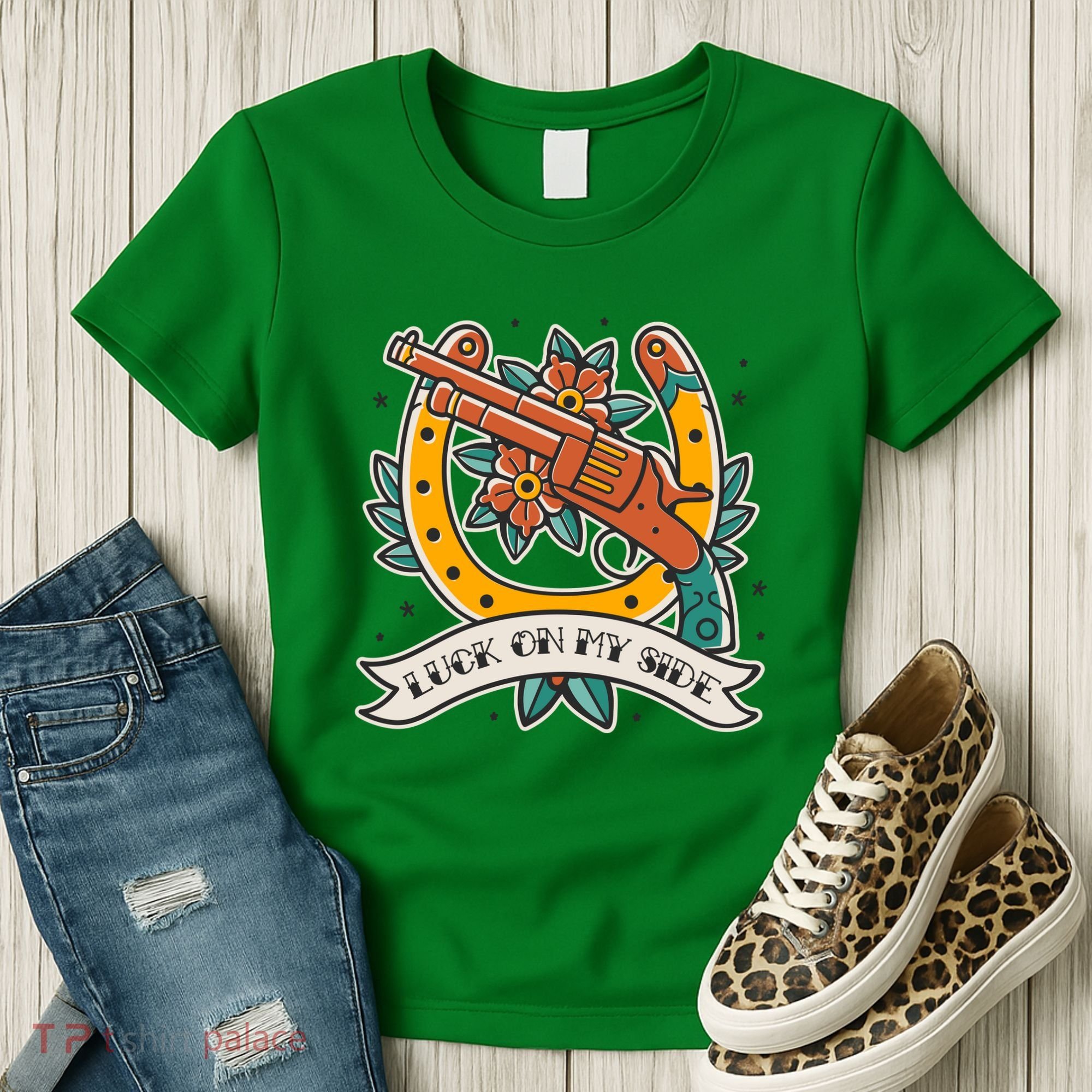 Luck On My Side Gun Women's T-Shirt