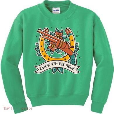 Luck On My Side Gun Kids Sweatshirt