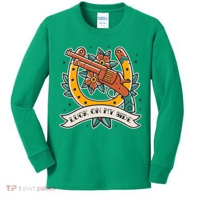 Luck On My Side Gun Kids Long Sleeve Shirt