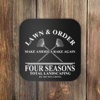 Lawn & Order Make America Rake Again Four Seasons Total Landscaping Coaster thumb 0
