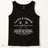 Lawn & Order Make America Rake Again Four Seasons Total Landscaping Tank Top thumb 2