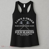 Lawn & Order Make America Rake Again Four Seasons Total Landscaping Women's Tank Top thumb 3