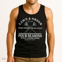 Lawn & Order Make America Rake Again Four Seasons Total Landscaping Tank Top thumb 3