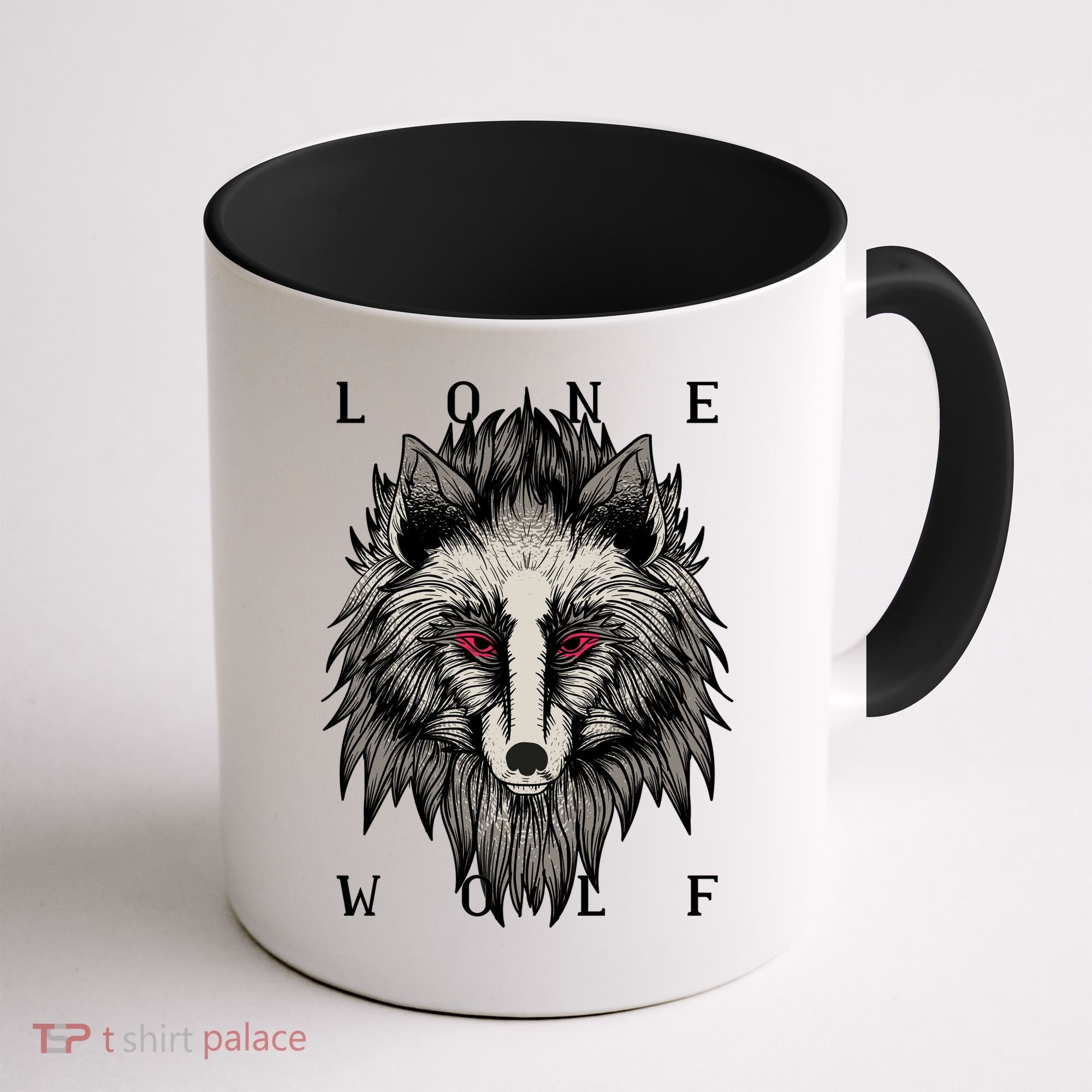 Lone Wolf Red Eyes Coffee Mug