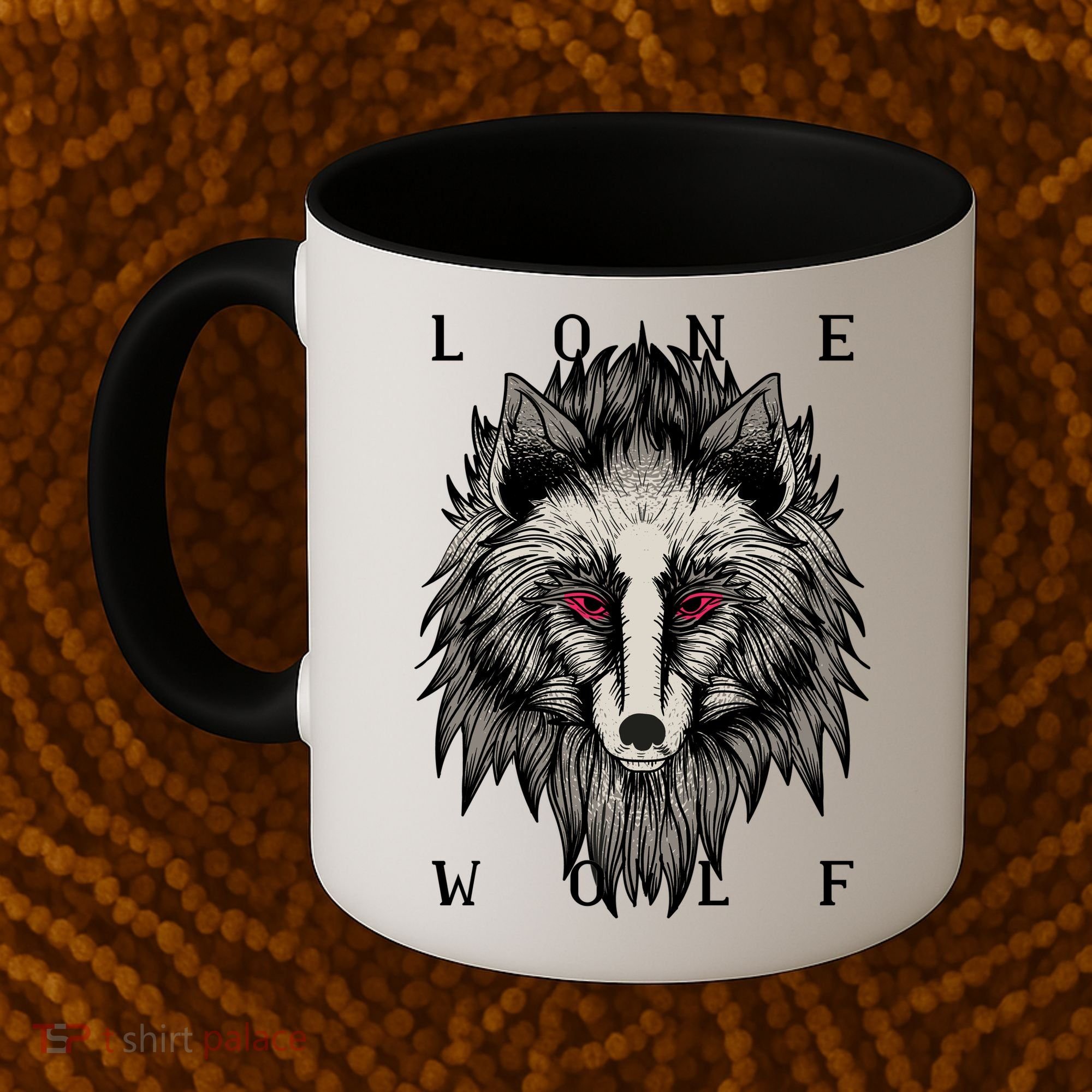 Lone Wolf Red Eyes Coffee Mug