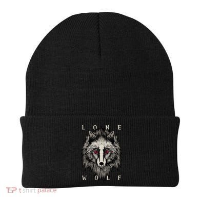 Lone Wolf Red Eyes Beanie