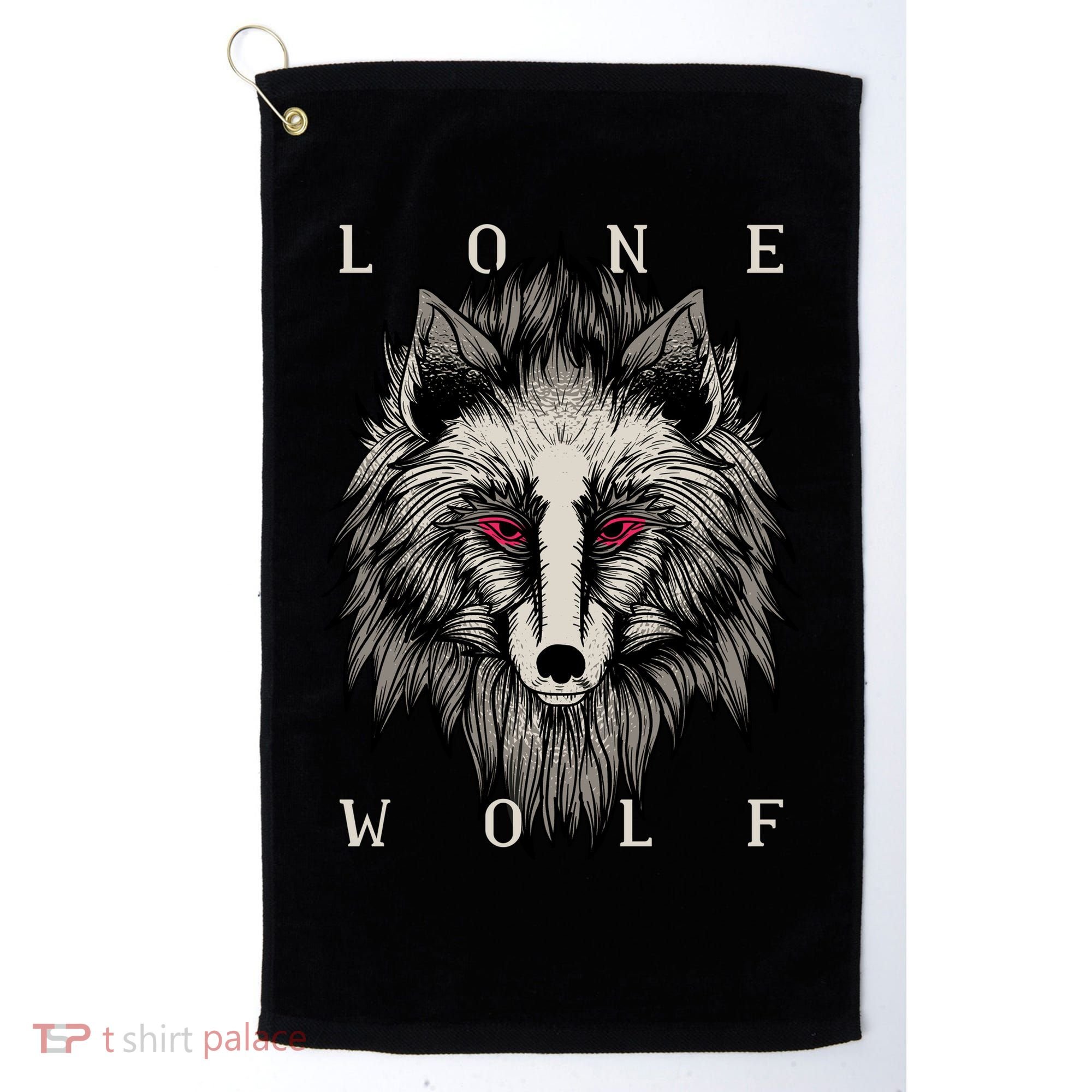Lone Wolf Red Eyes Golf Towel