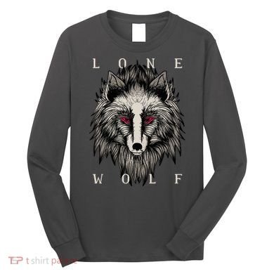 Lone Wolf Red Eyes Long Sleeve Shirt