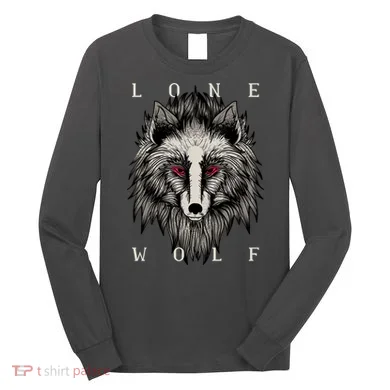 Lone Wolf Red Eyes Long Sleeve Shirt