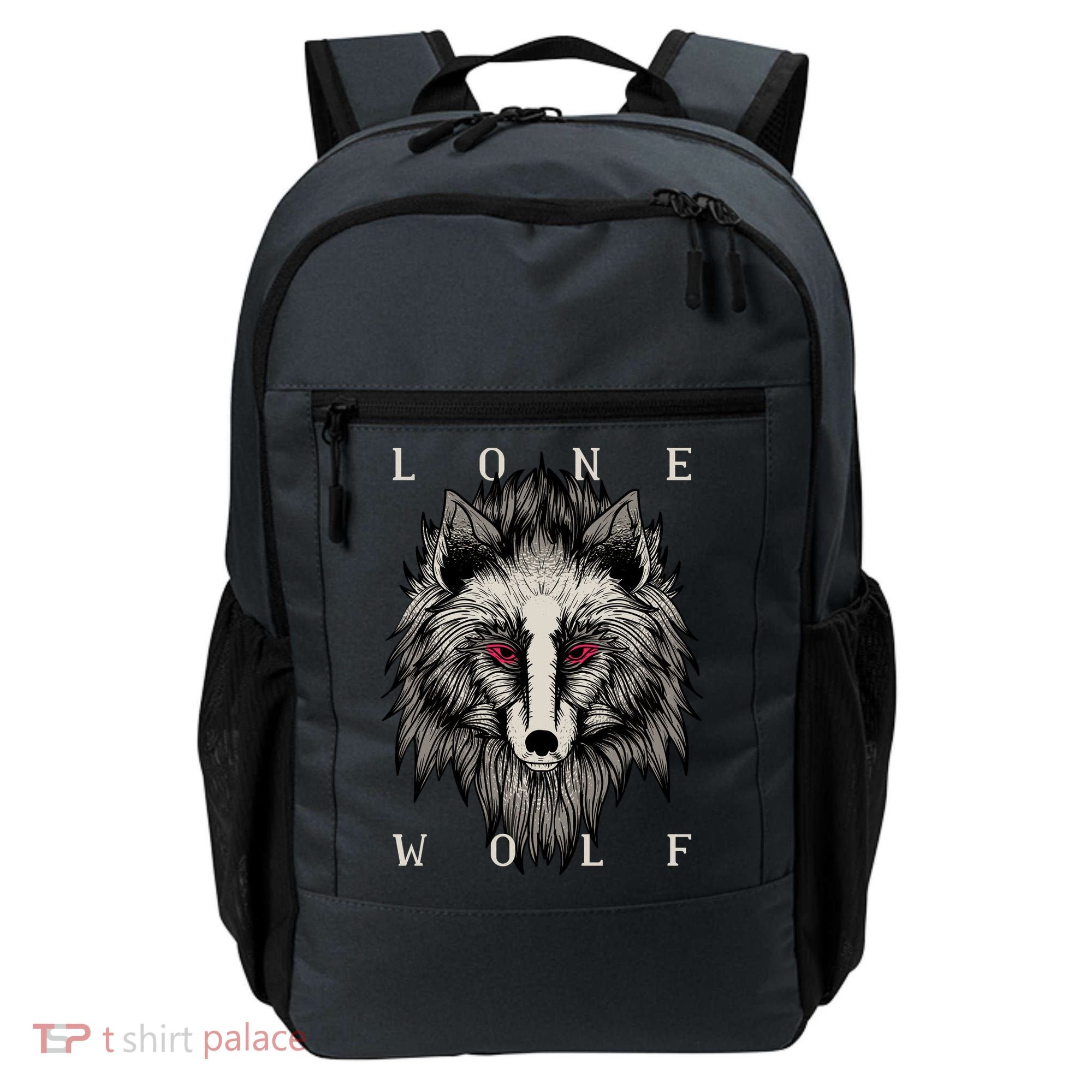Lone Wolf Red Eyes Backpack