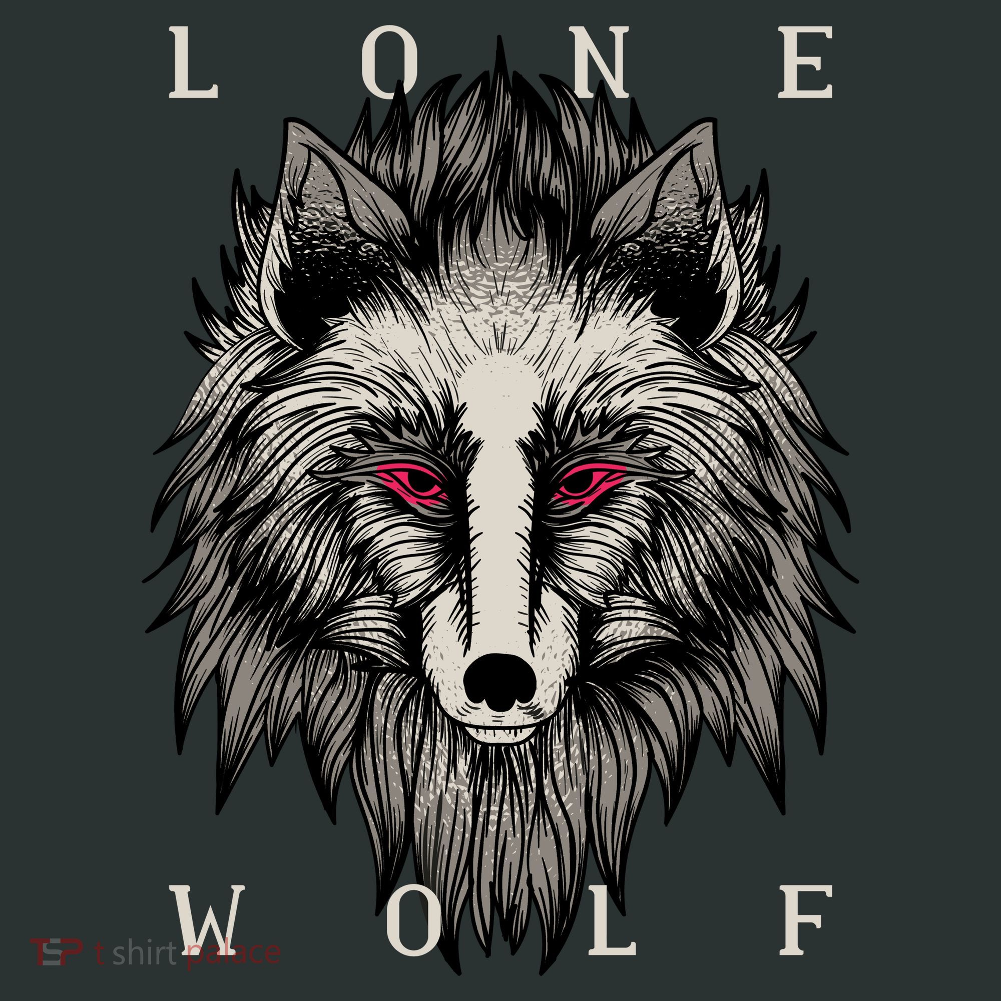 Lone Wolf Red Eyes Button