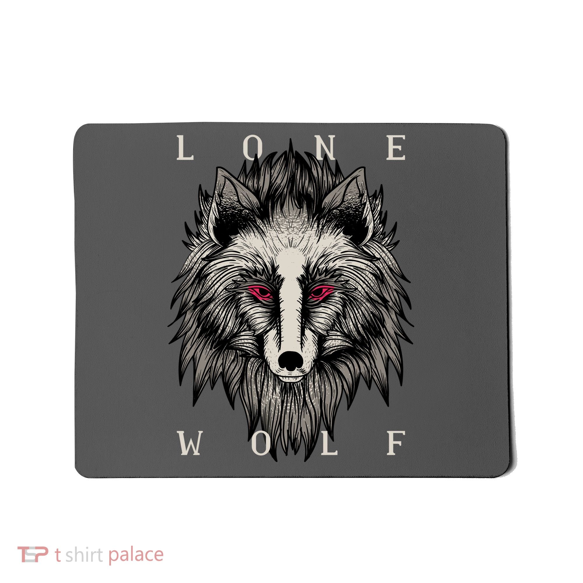 Lone Wolf Red Eyes Mousepad