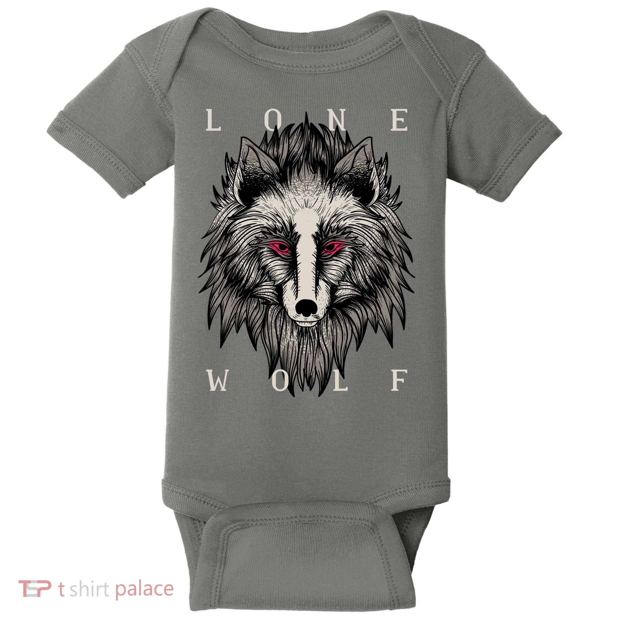 Lone Wolf Red Eyes Baby Bodysuit