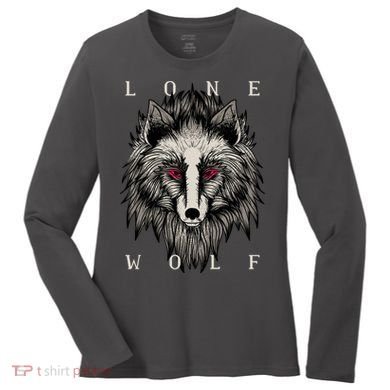 Lone Wolf Red Eyes Women's Long Sleeve Shirt
