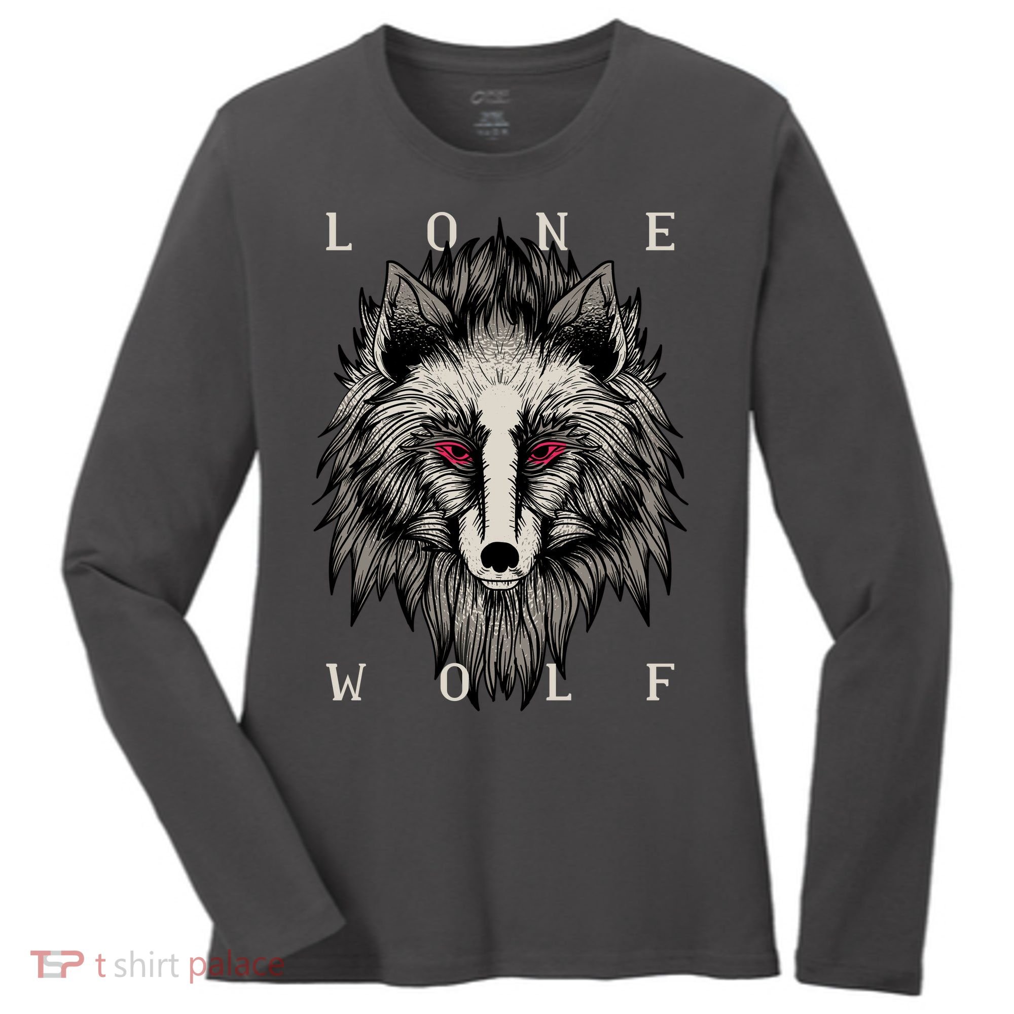 Lone Wolf Red Eyes Women's Long Sleeve Shirt